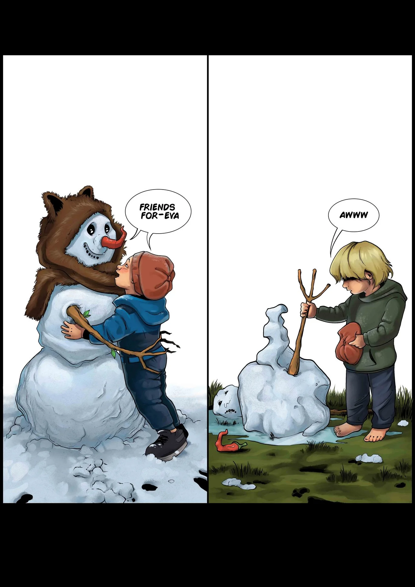 Snowman and chillis comic